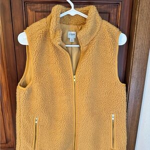 J.Crew gold fuzzy vest
